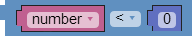 Comparator block filled in, less than