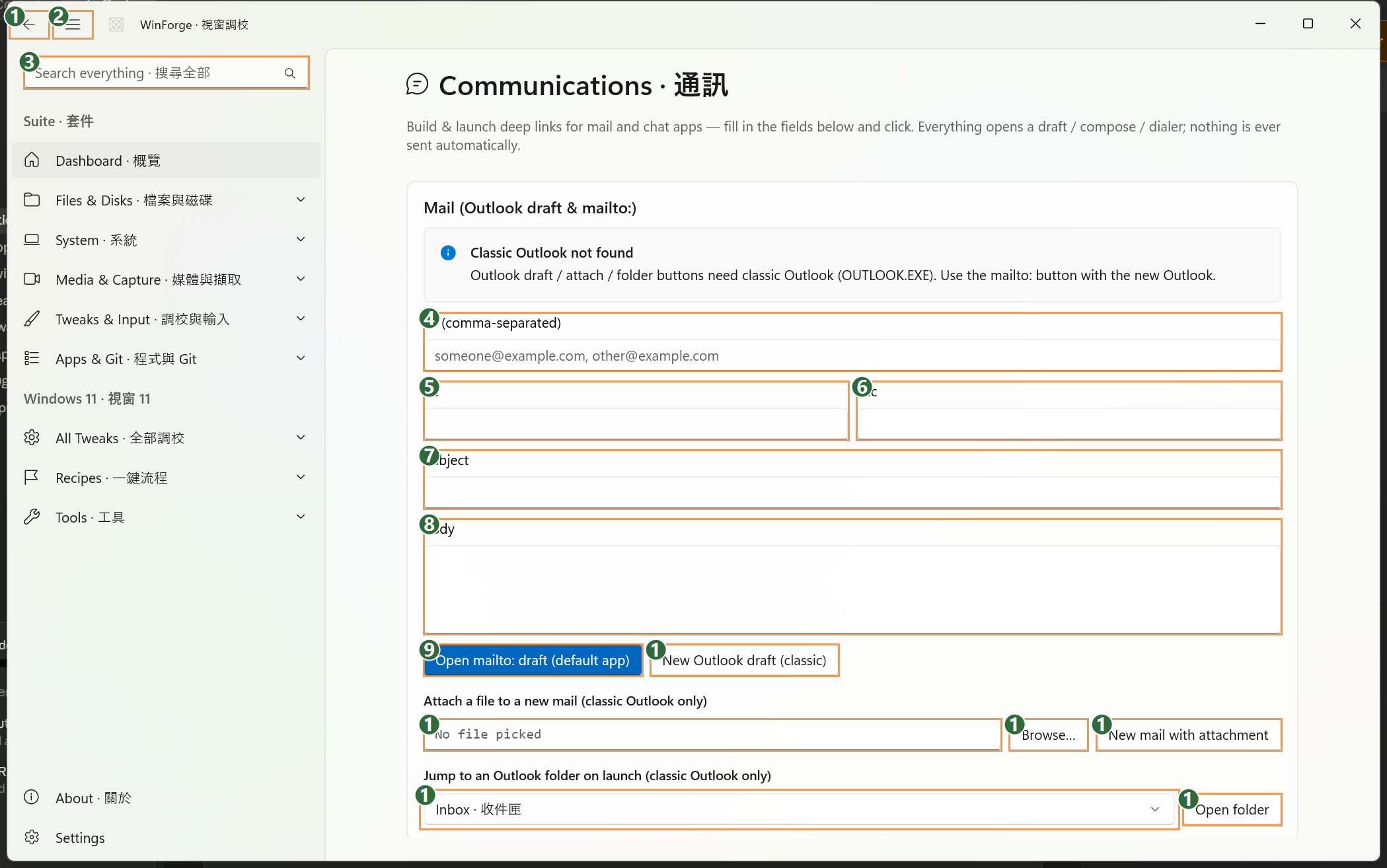 Communications — annotated tour