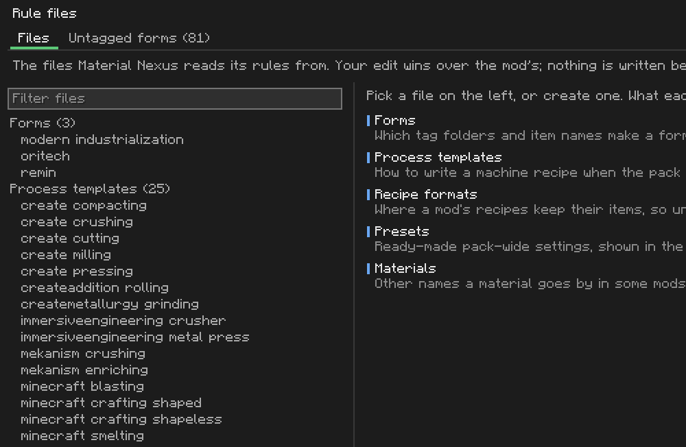 Rule files