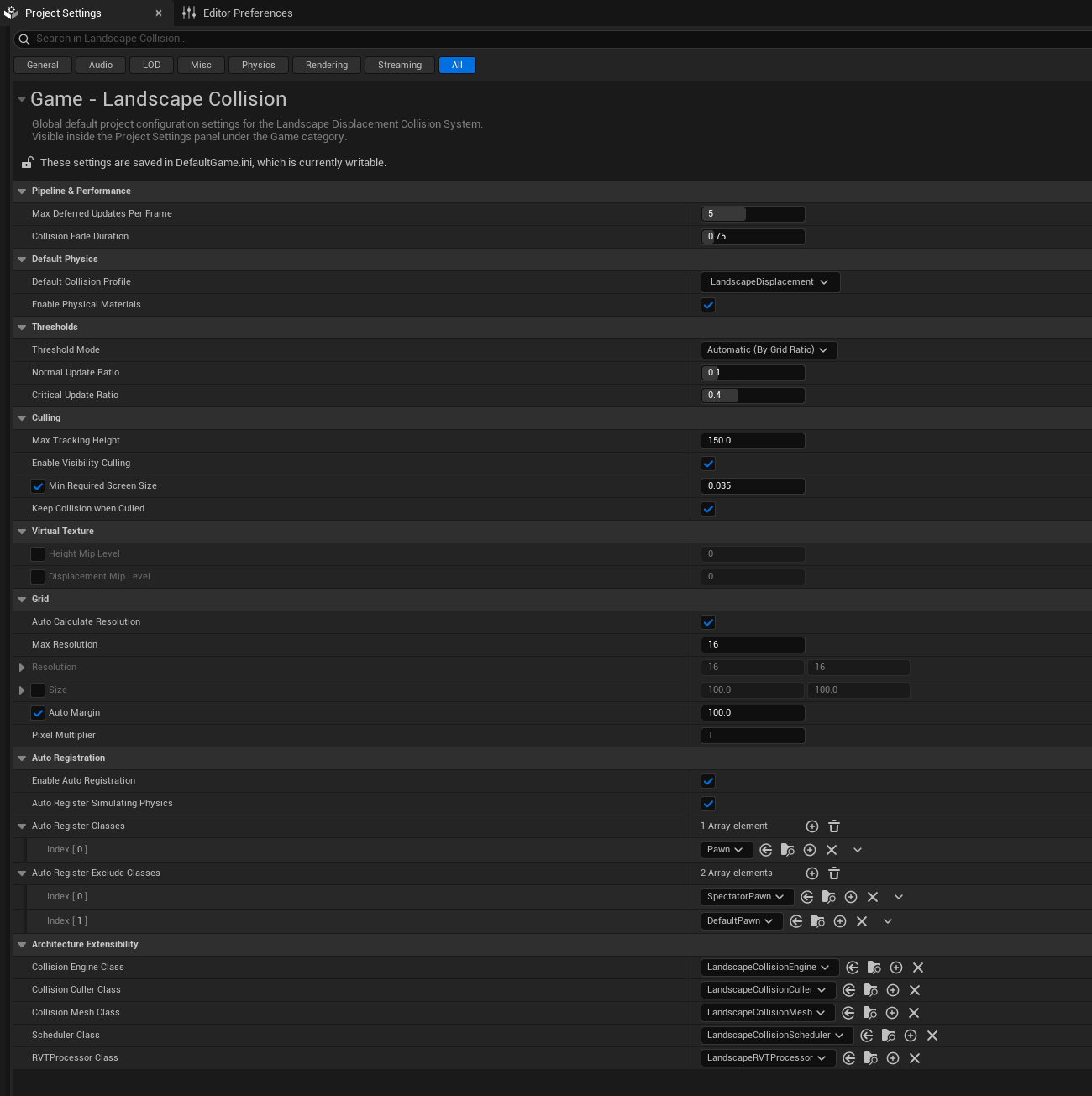 Project Settings