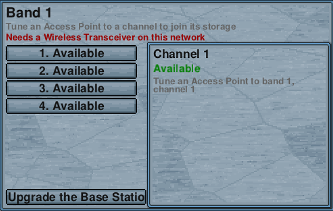 A base station reporting that it needs a wireless transceiver