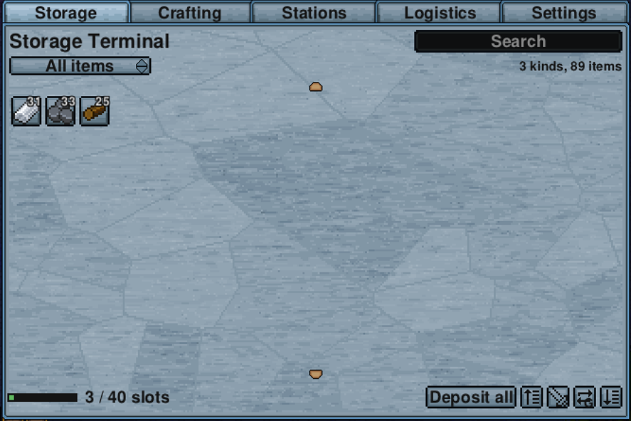 The Storage tab of a small network