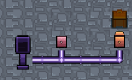 An active export bus beside a chest