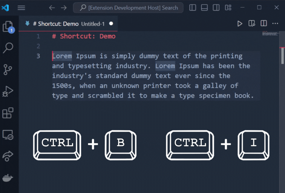 shortcuts demo