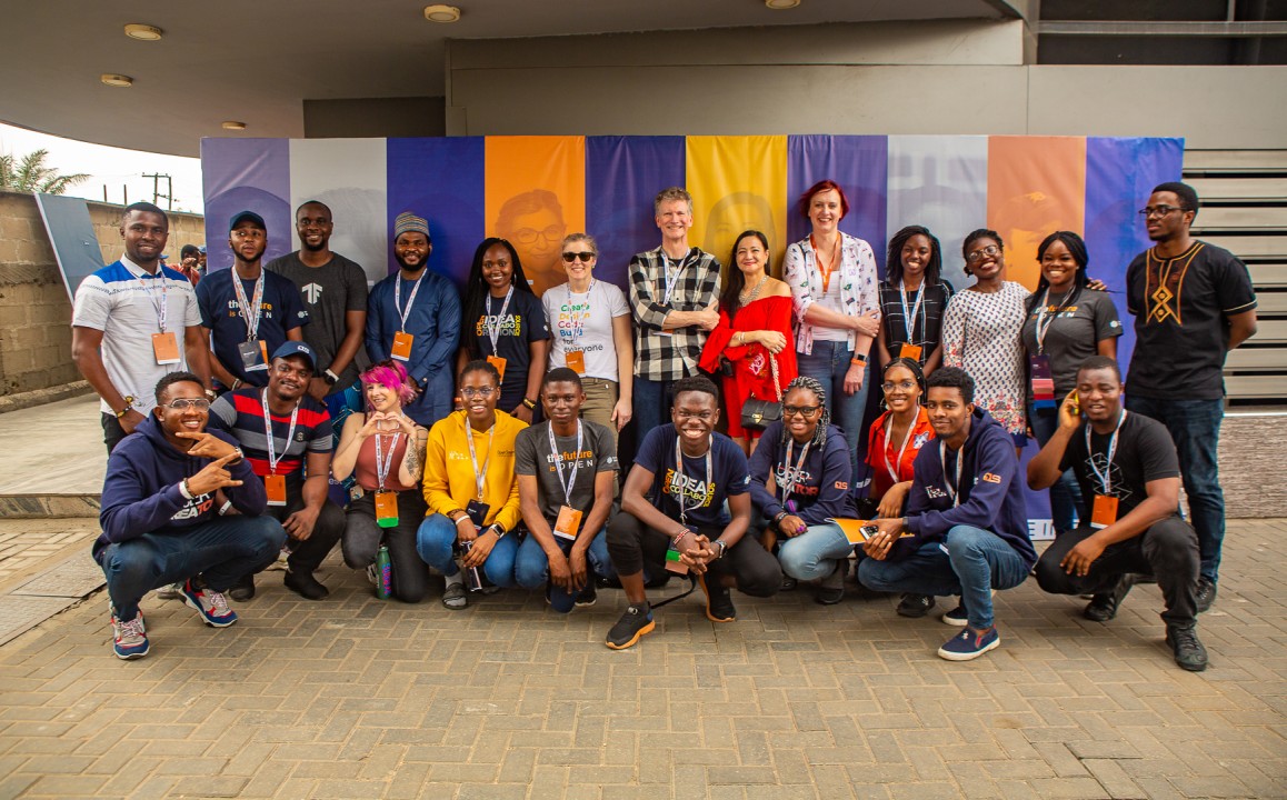 A photo of speakers and crew from Open Source Community Africa Festival in Lagos Nigeria in Feb 2020.