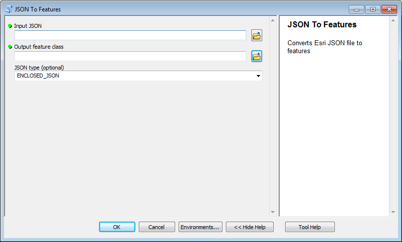 Screenshot of JSON To Features