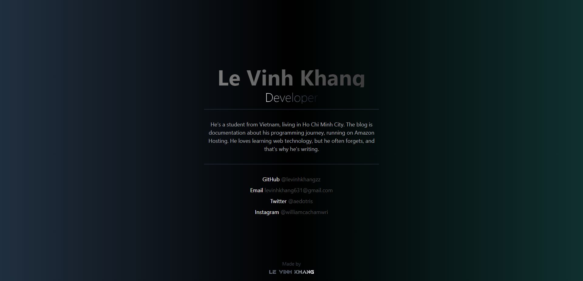 Le Vinh Khang portfolio