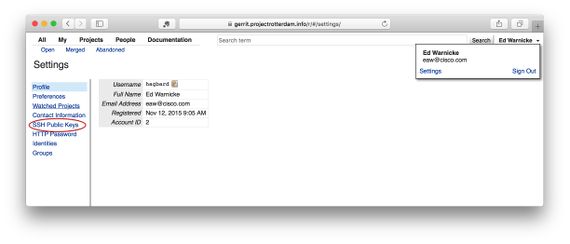 Gerrit Settings String Screen