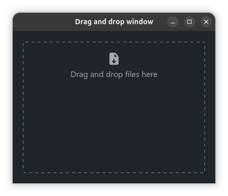 Screenshot of the 'Drag and drop window'