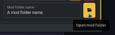 Screenshot of the 'Open mod folder' button