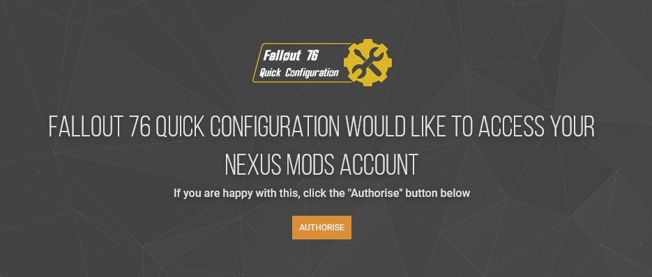 Screenshot of authorize button on nexusmods.com