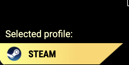 Screenshot of the profile button