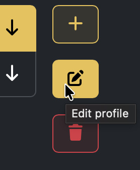 Screenshot of pen button titled 'Edit profile'