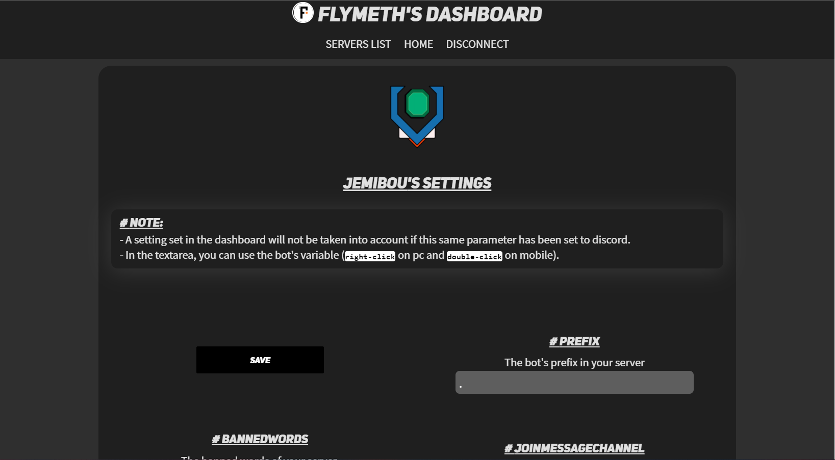 Jemibou's guild dashboard