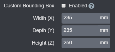 Build Volume - No Custom Box