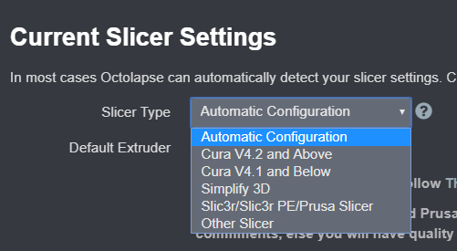 Enabling Automatic Slicer Settings