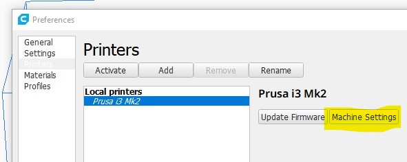 Open the Manage Printers dialog.
