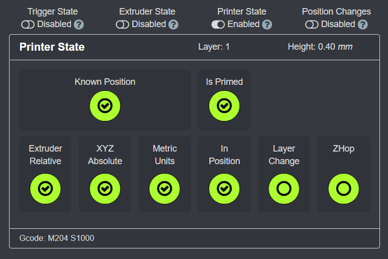 Printer State Info Panel OK