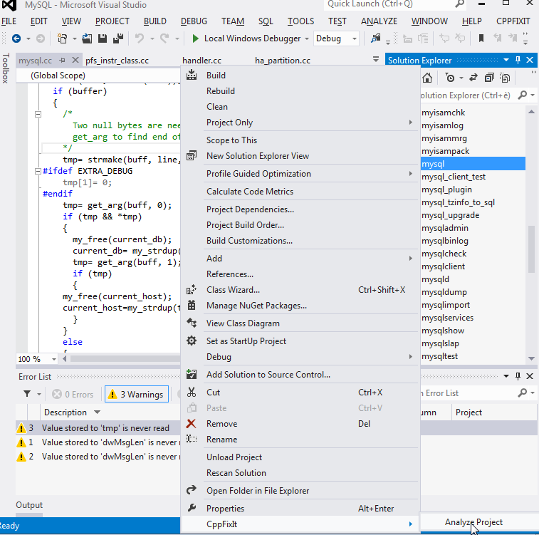 CppFixItAddIn_SolutionExplorerOnProject_MySql_VS2012_Small.png