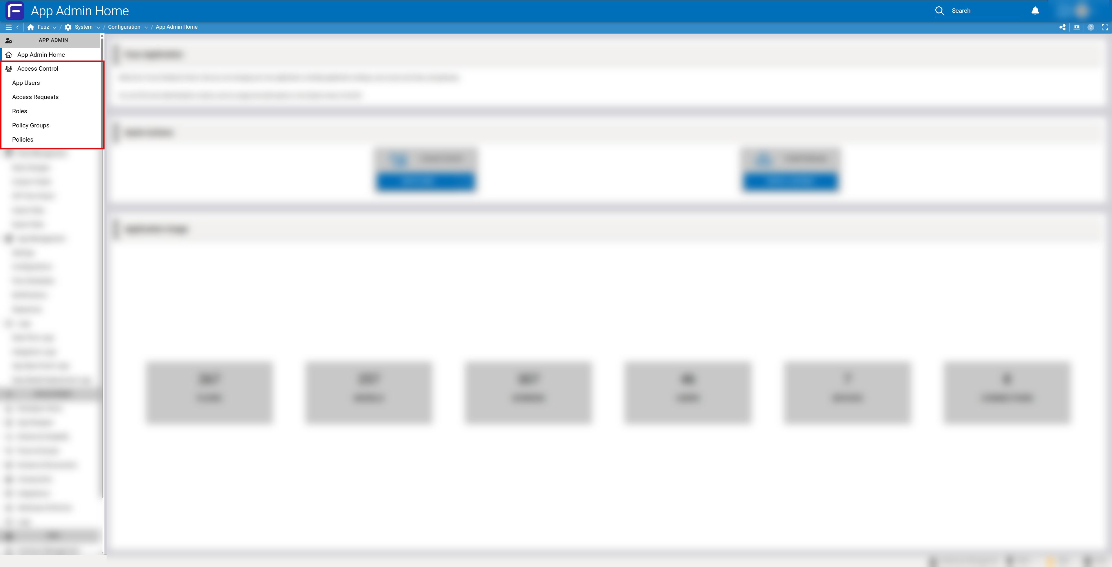 Access Control screen