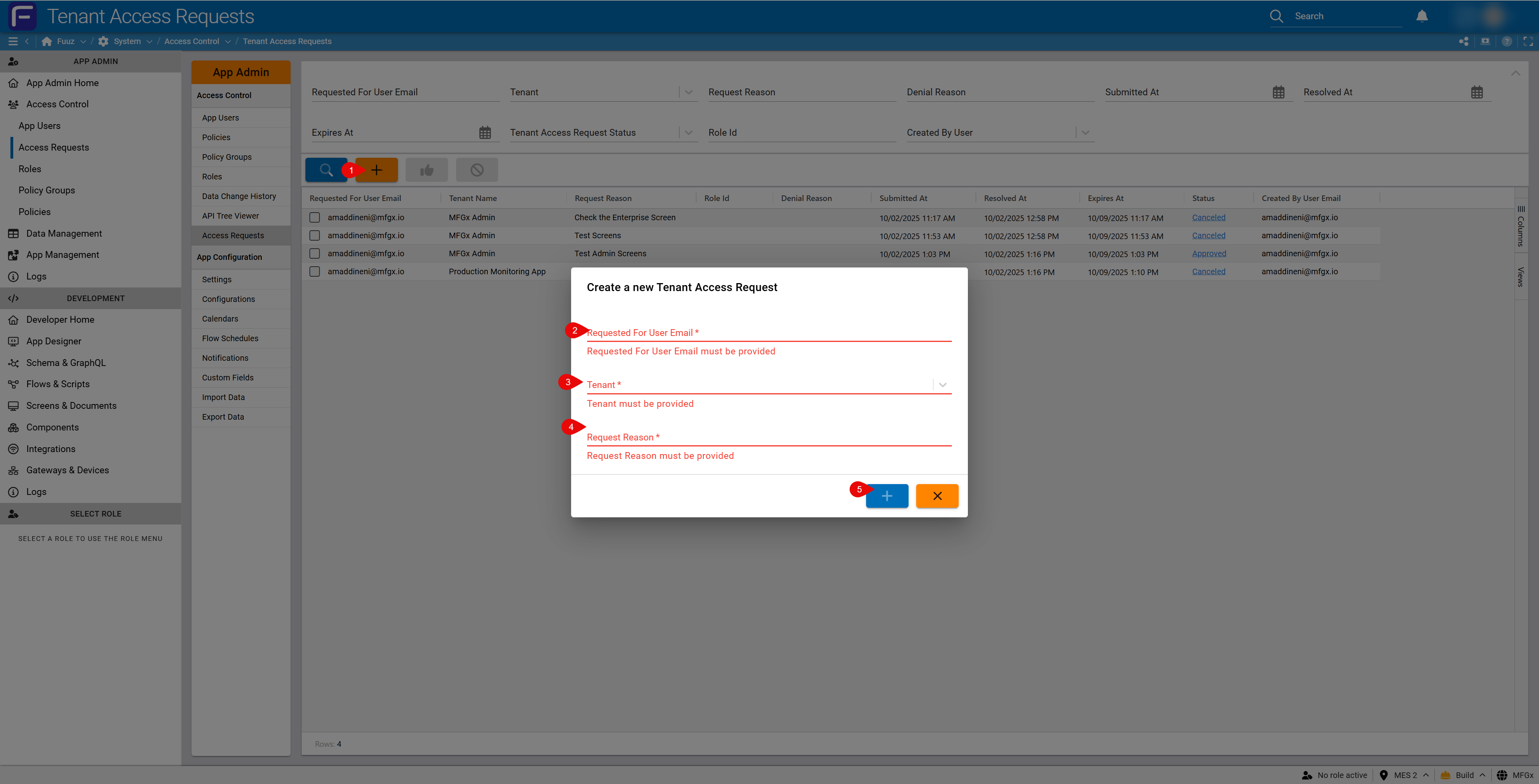 Assign roles to user