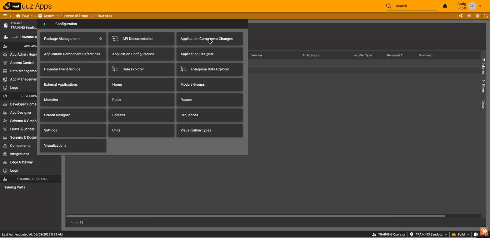 Configuration pages