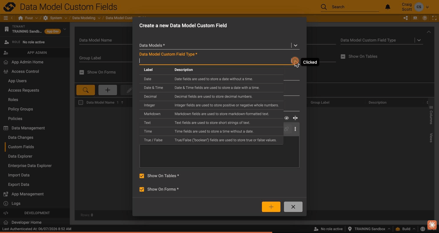 Create custom field