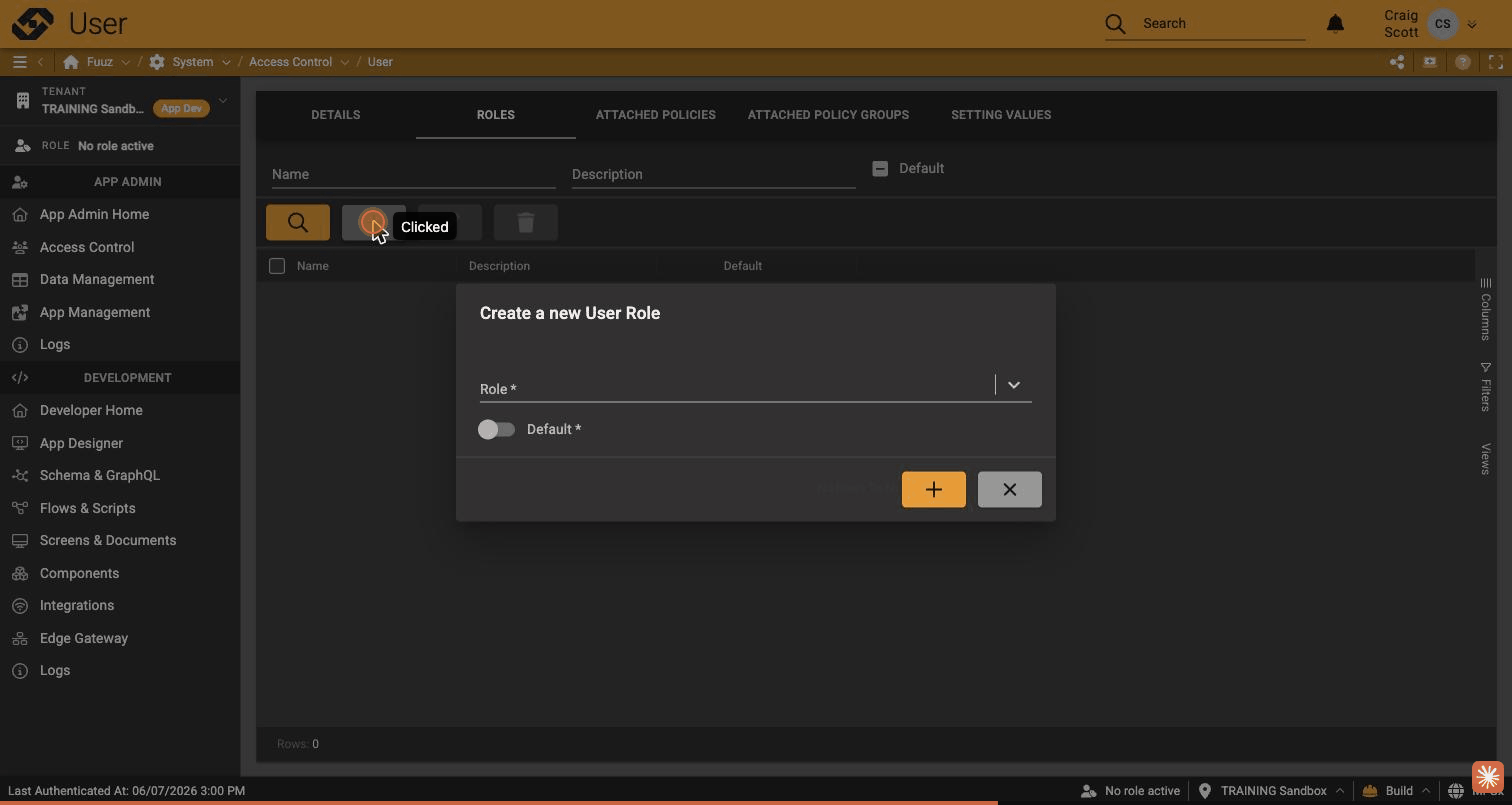 Create user role
