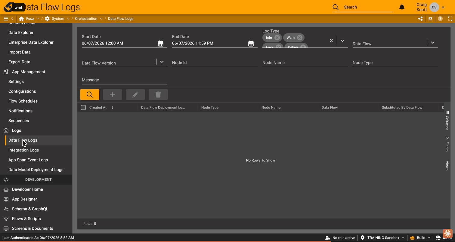 Data flow logs