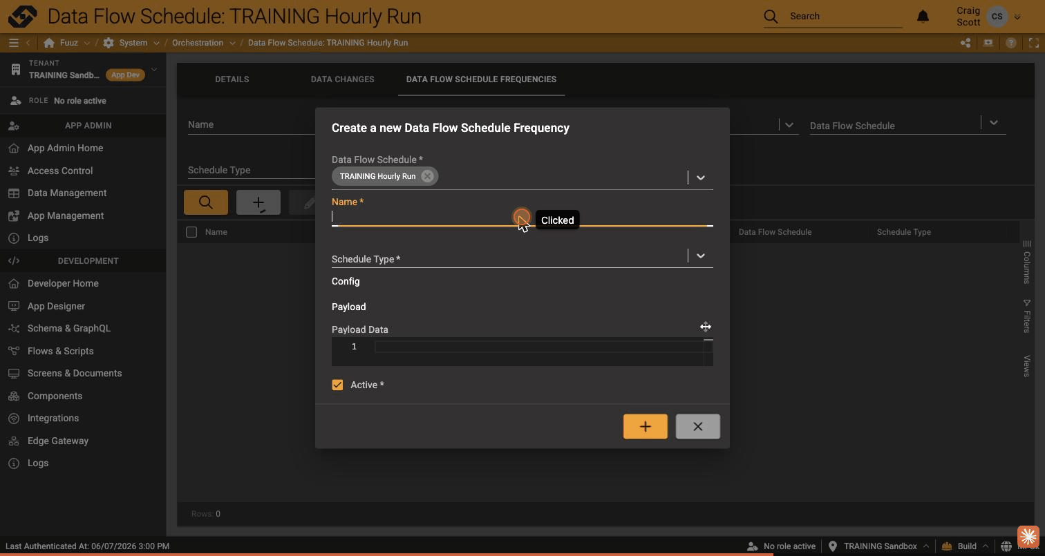 Frequency dialog