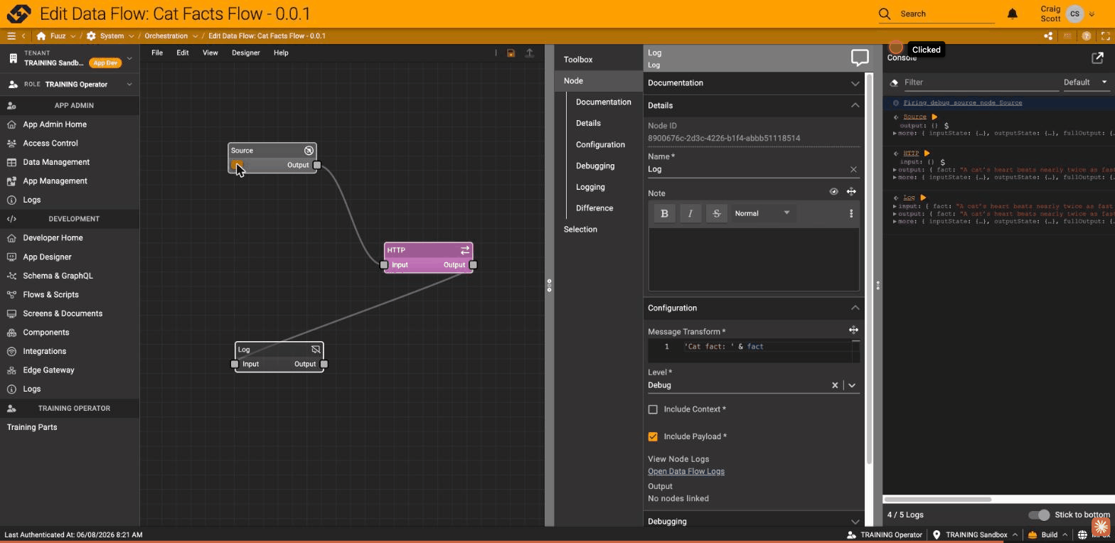 Flow wired with HTTP node
