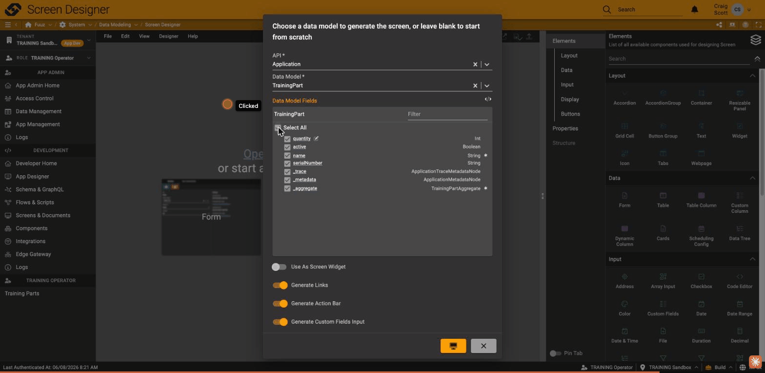 Form generator wizard