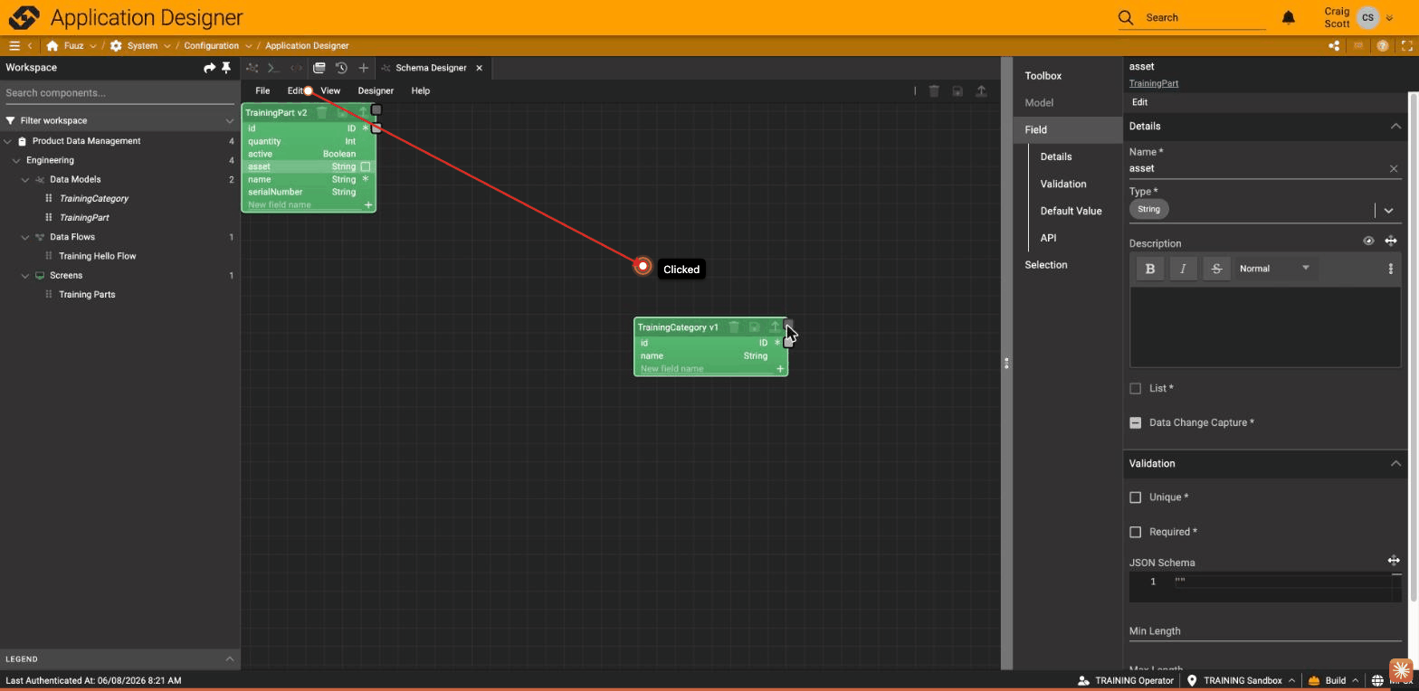 Dragging the relation connector