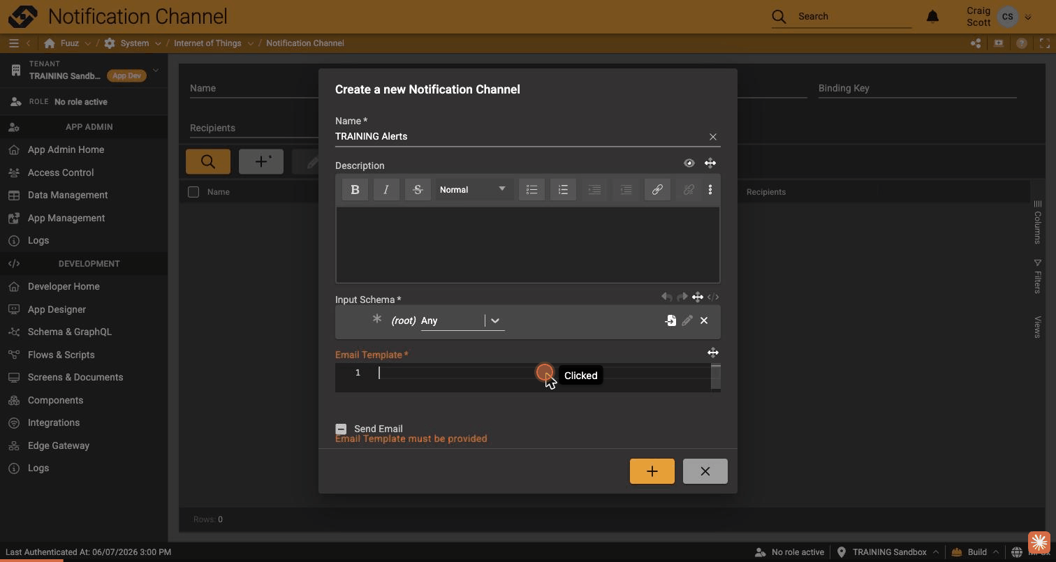Notification channel dialog