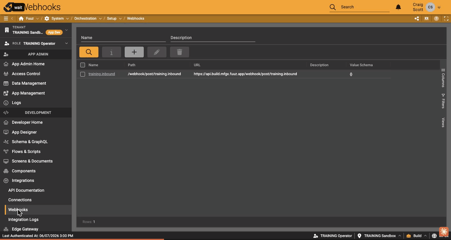 Webhook created