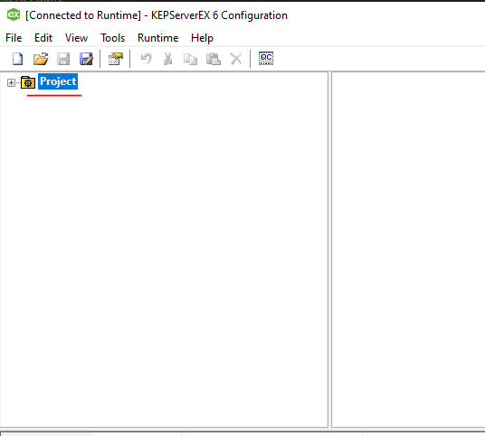 Configuration Application showing the projects pane