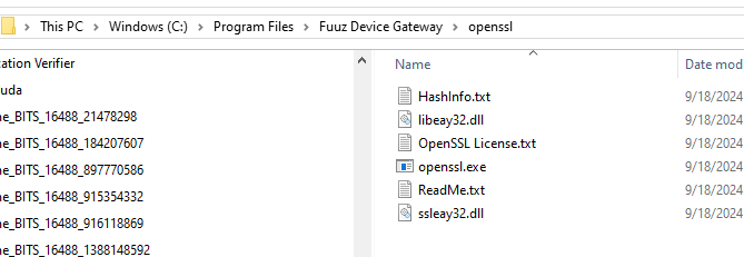 A populated OpenSSL folder