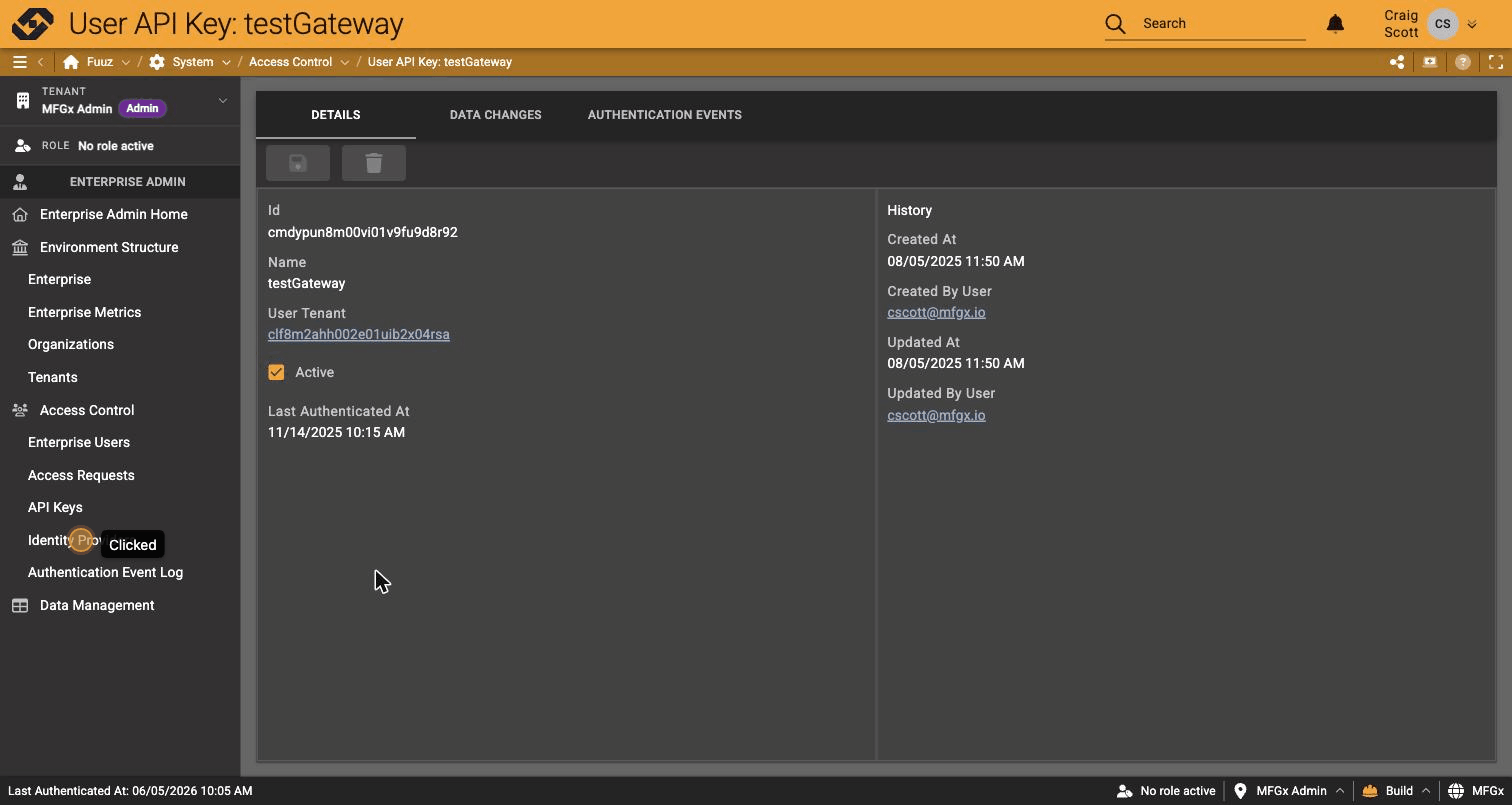 API key detail