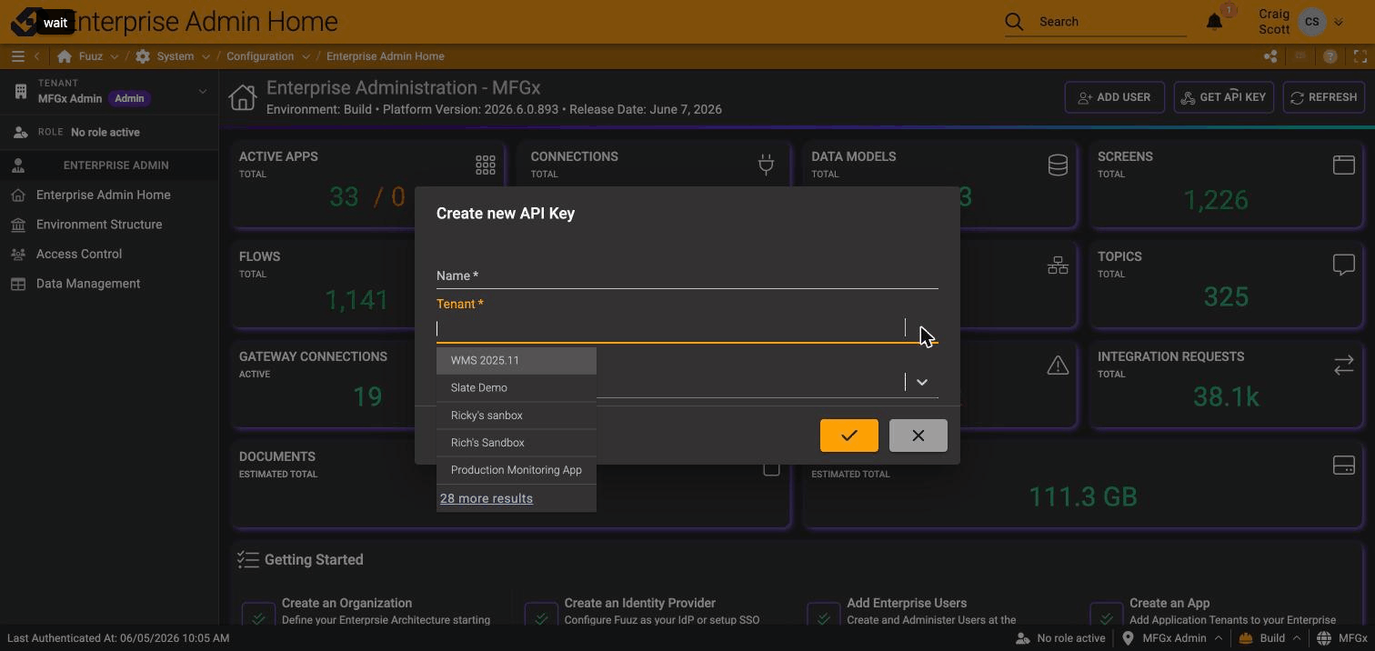 Create new API Key