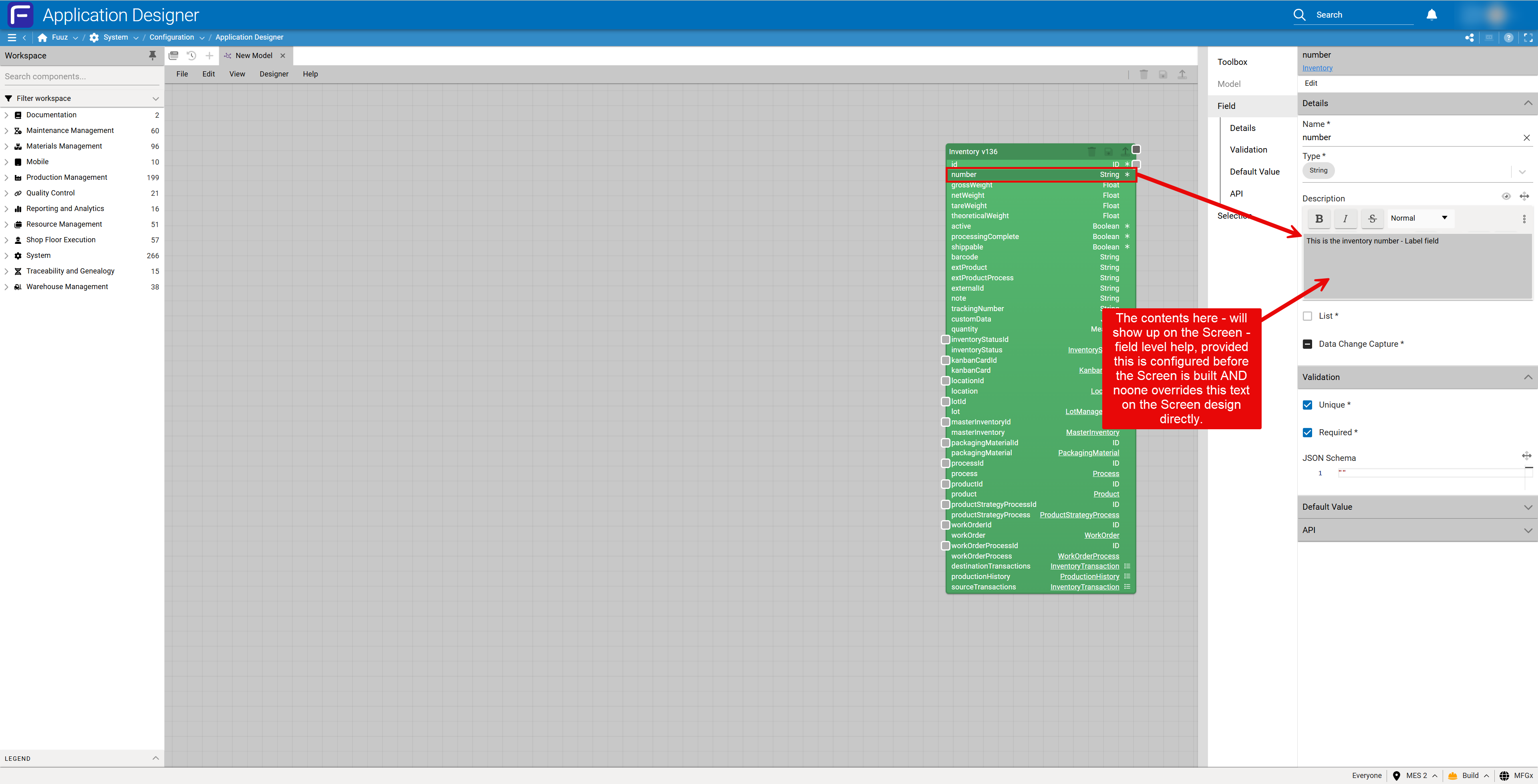 Model descriptions rolling down to screens
