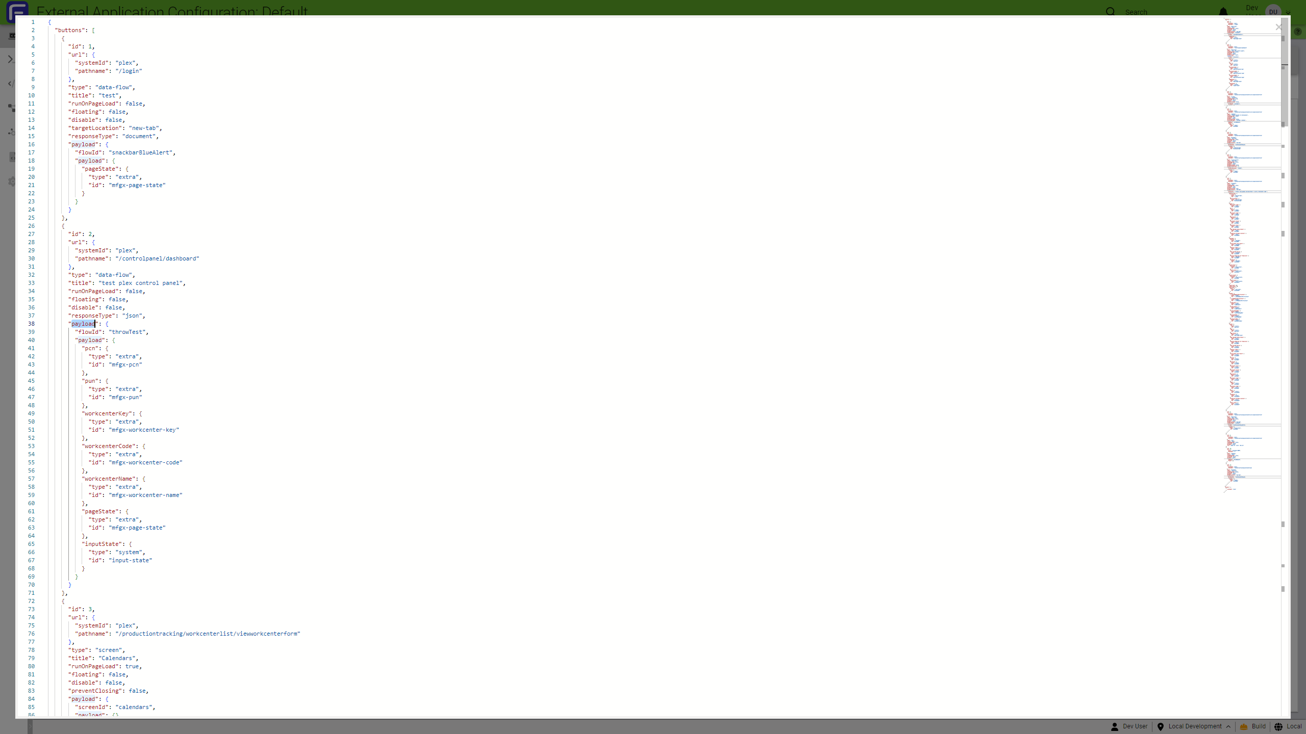 JSON input fullscreen with minimap