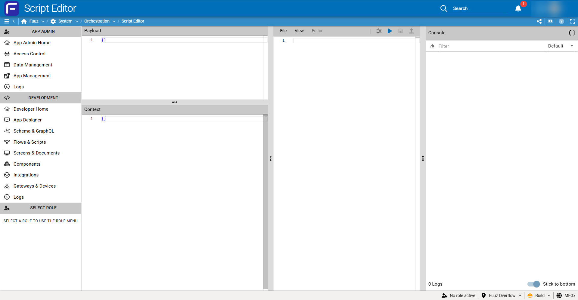 Script Editor interface