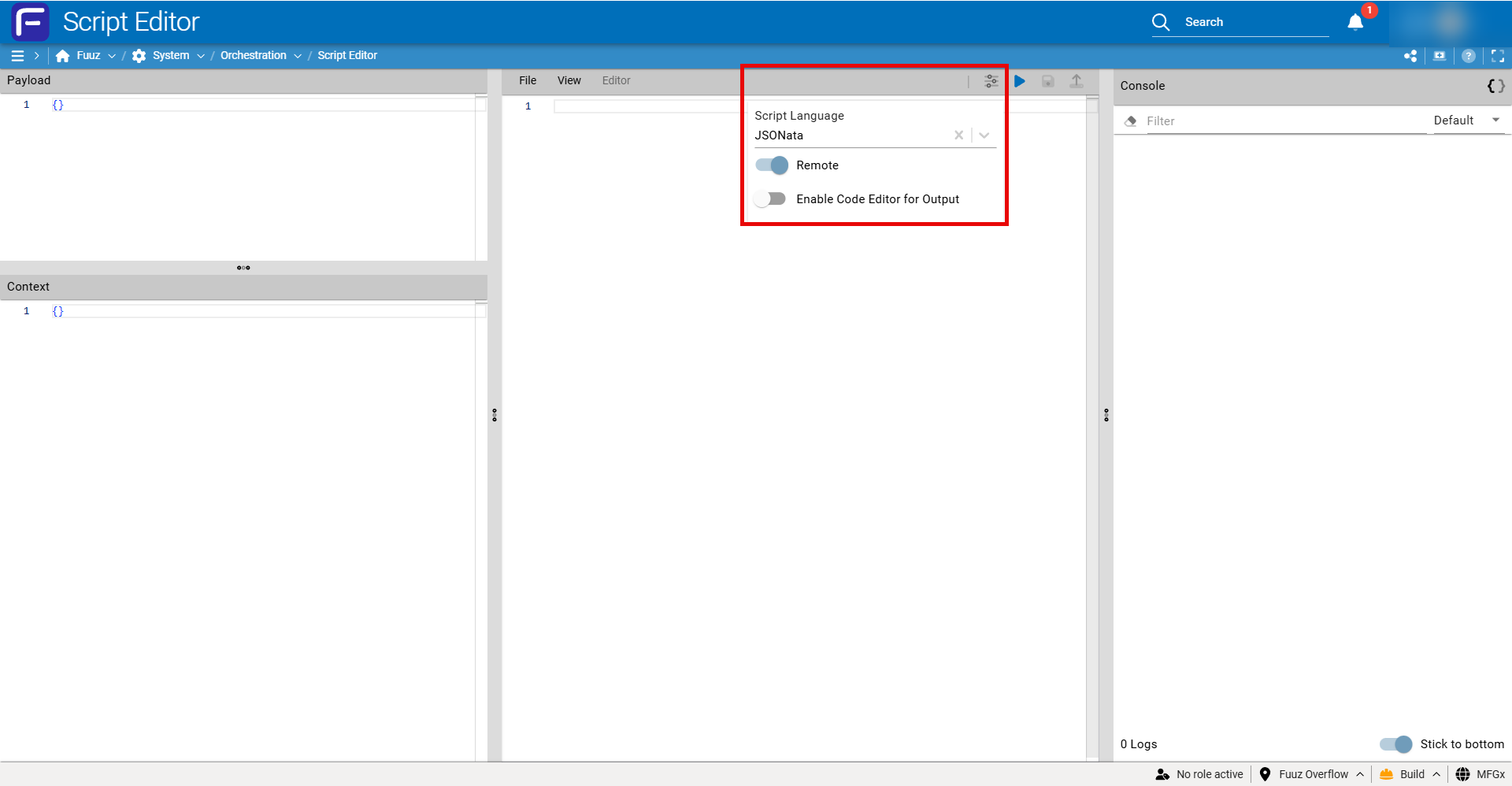 Settings dialog