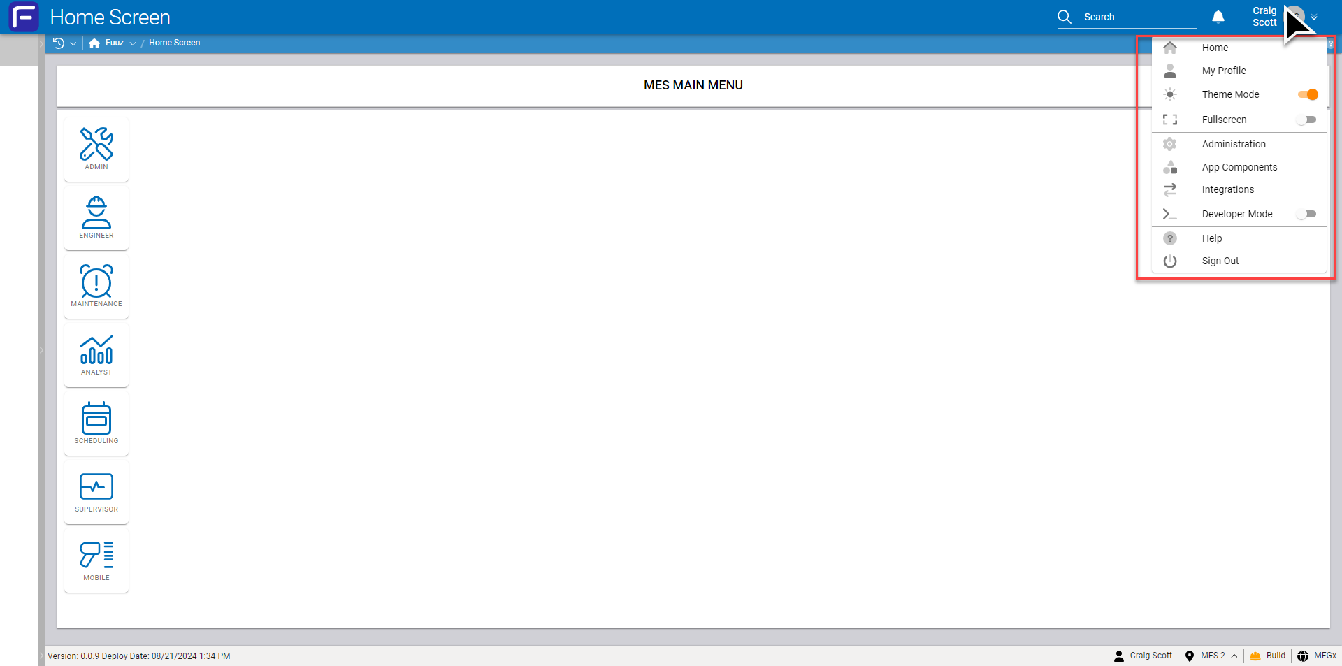 Avatar Menu location and access to My Profile