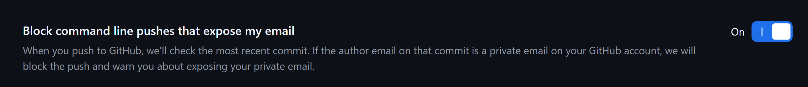 GitHub block command line pushes that expose my email