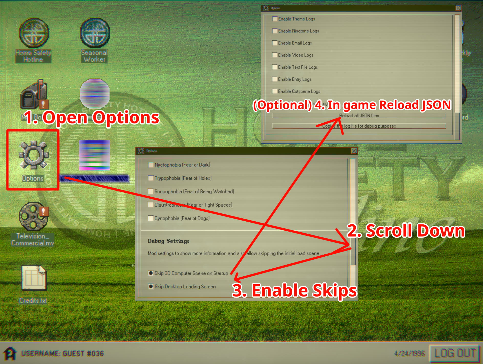 Image to Find Setting Options