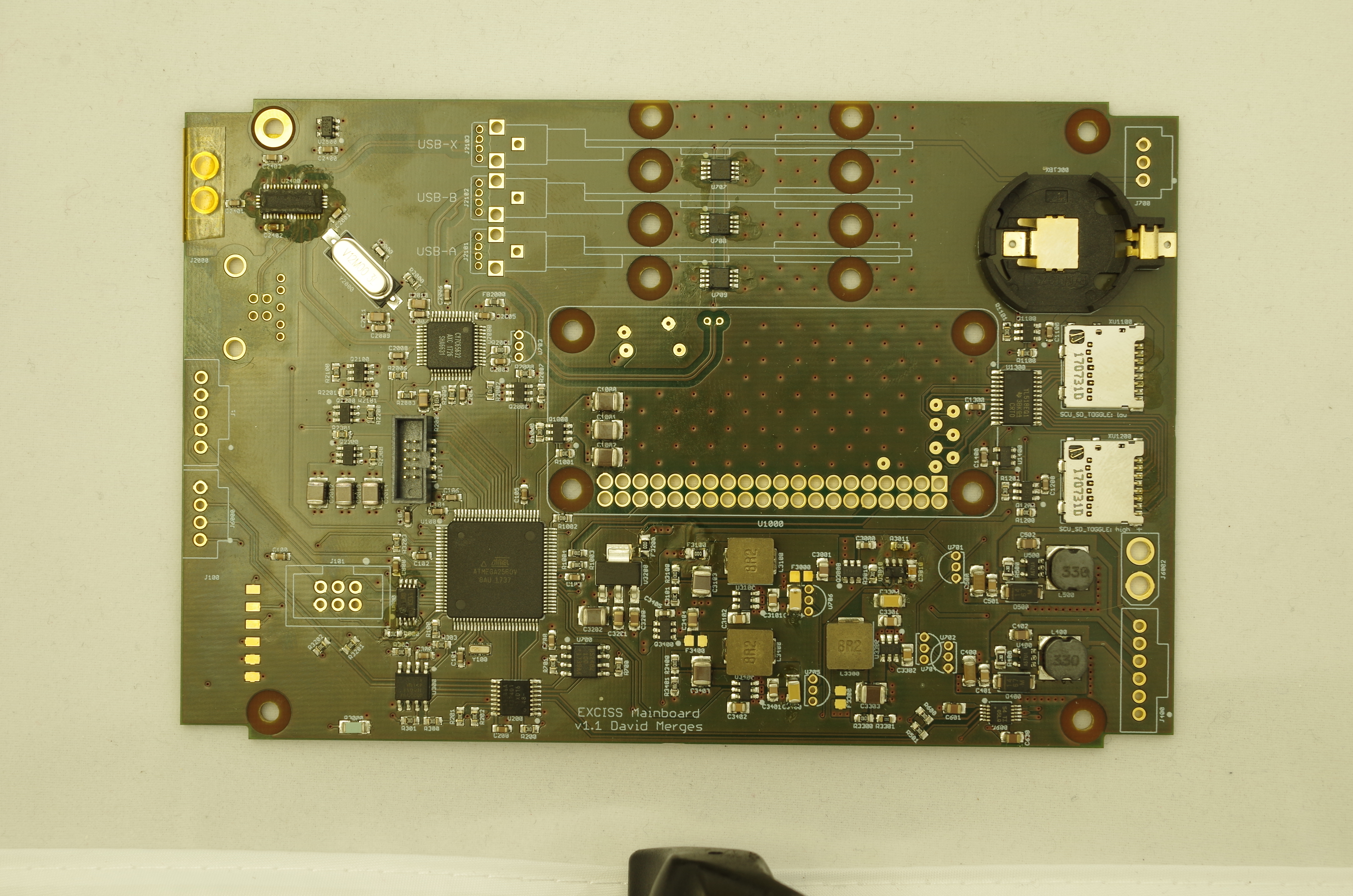 MCU, with reflow oven soldered parts, not cleaned