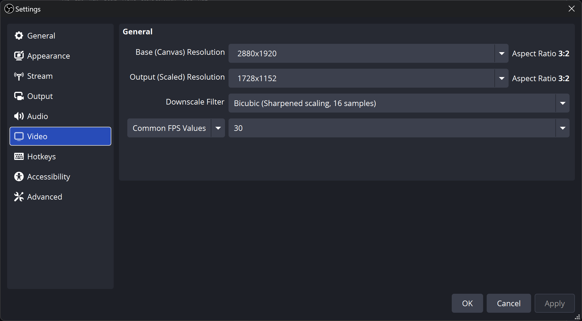 OBS Output Settings
