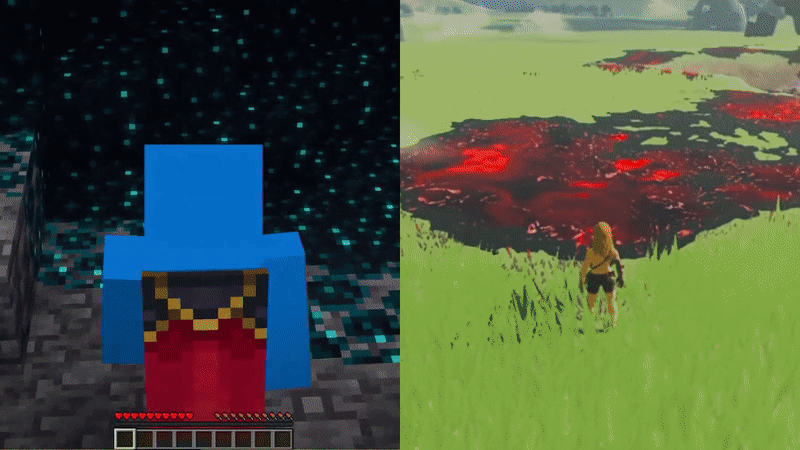 Minecraft and TotK Comparison