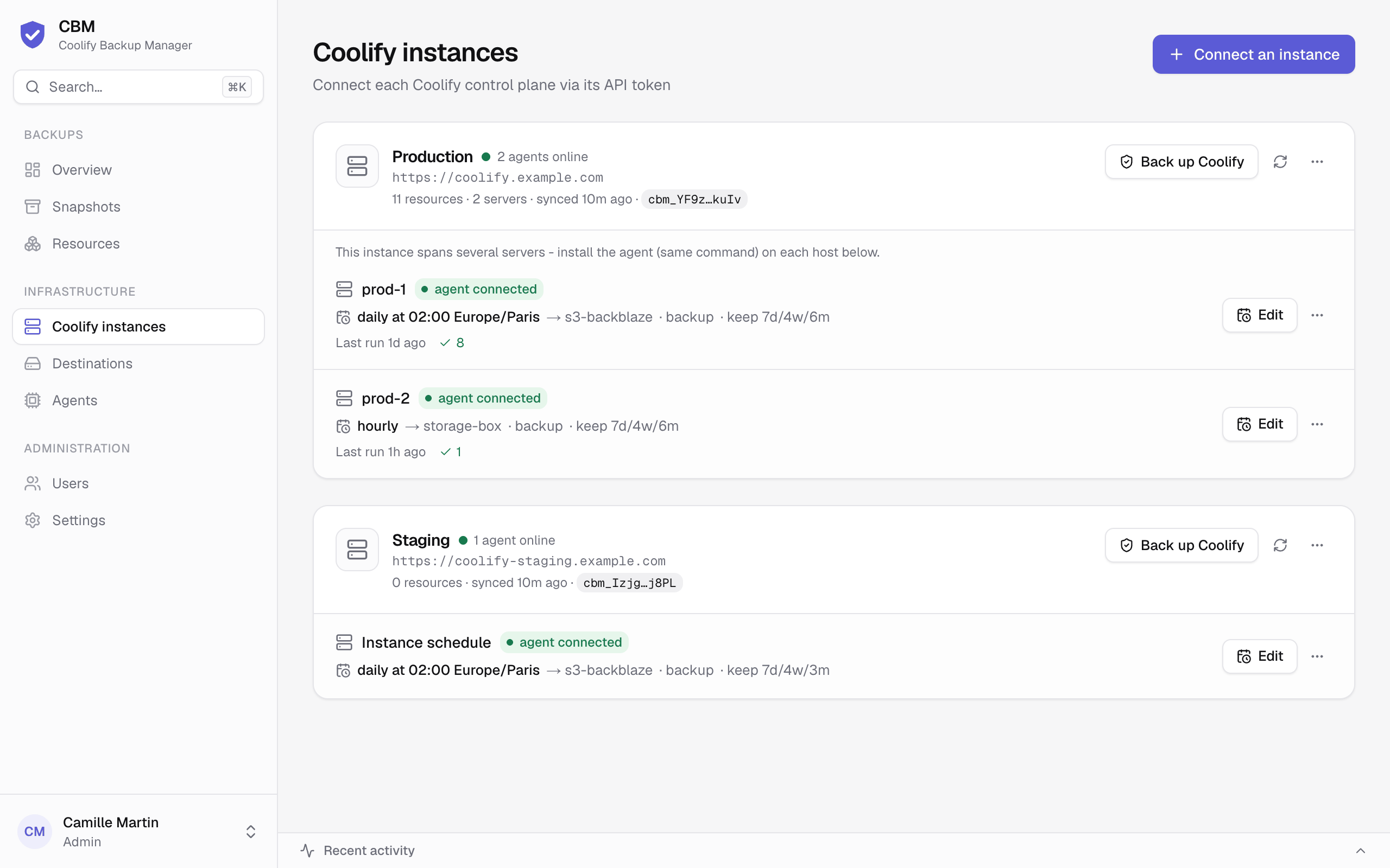 Coolify instances